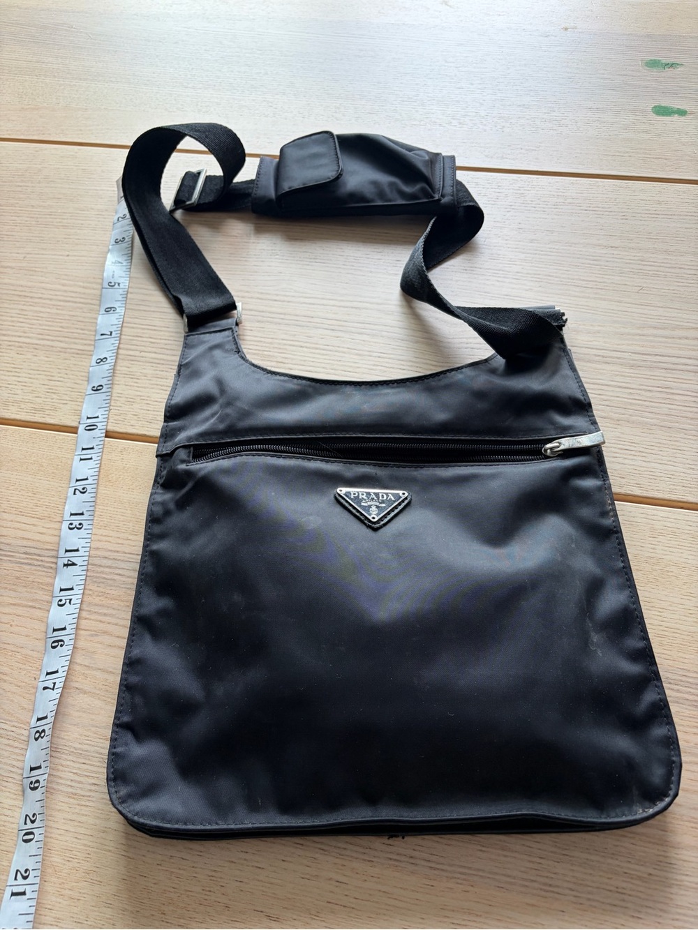 Prada Black Nylon Messenger Crossbody Bag for Men